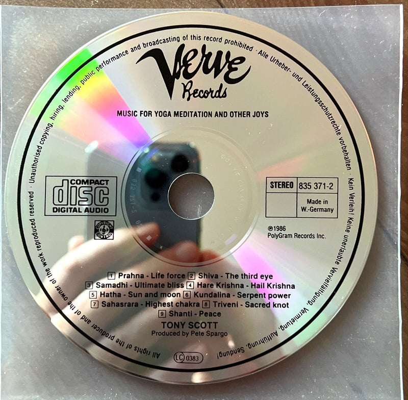 Tony Scott CD Music For Yoga Meditation And Other Joys