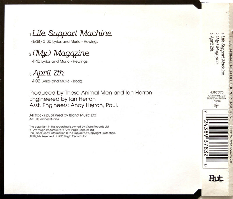 These Animal Men Maxi CD Life Support Machine - UK (VG+/VG+)