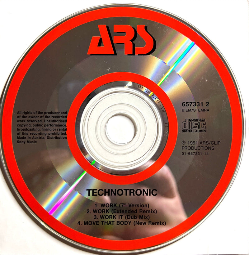 Technotronic Featuring Reggie Maxi CD Work