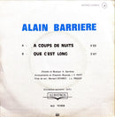 Alain Barriere 7" A Coups De Nuits