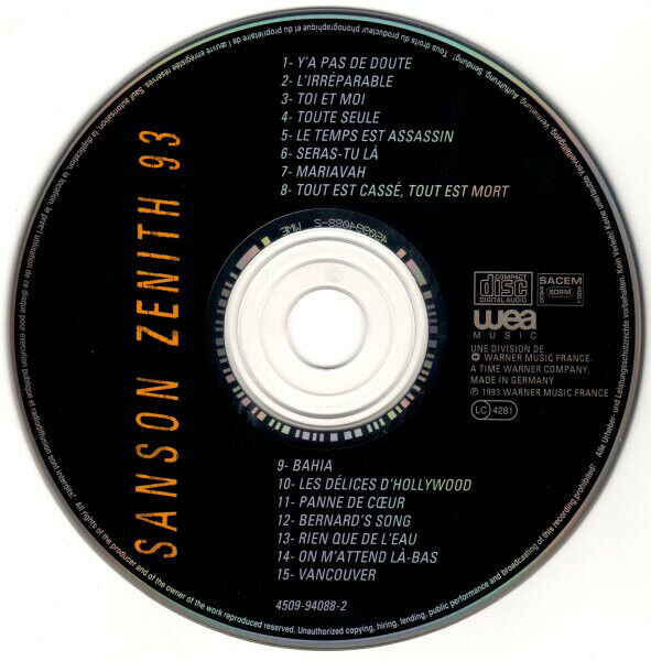 Véronique Sanson CD Zénith 93 - France (EX/EX+)