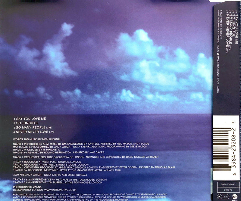 Simply Red ‎Maxi CD Say You Love Me - Europe (VG+/M)