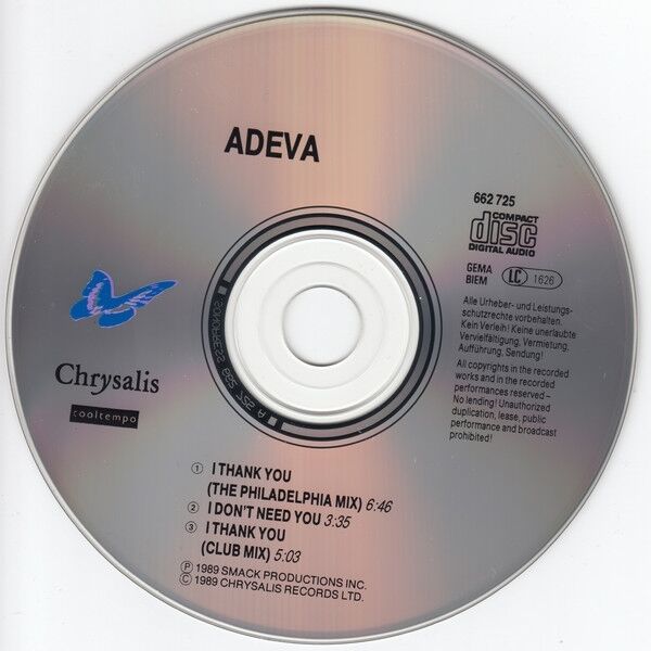 Adeva Maxi CD I Thank You - Europe (M/M)