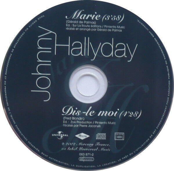 Johnny Hallyday ‎CD Single Marie - Limited Edition - France (EX/VG+)
