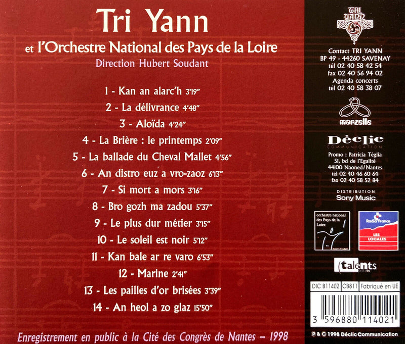 Tri Yann, Orchestre National Des Pays De La Loire ‎CD La Tradition Symphonique