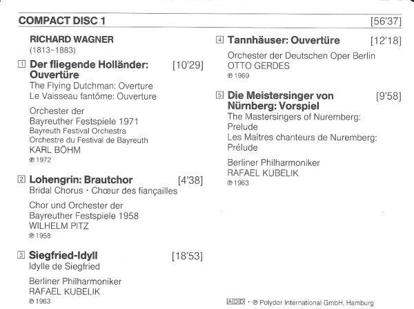 Richard Wagner ‎2xCD Ouvertüren, Vorspiele U.A. - Germany (VG/EX)