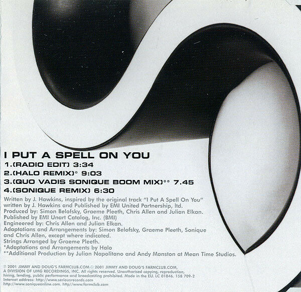 Sonique ‎Maxi CD I Put A Spell On You