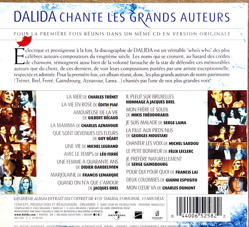 Dalida CD Dalida Chante Les Grands Auteurs