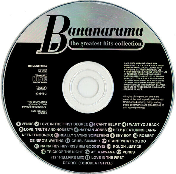 Bananarama ‎CD The Greatest Hits Collection - France
