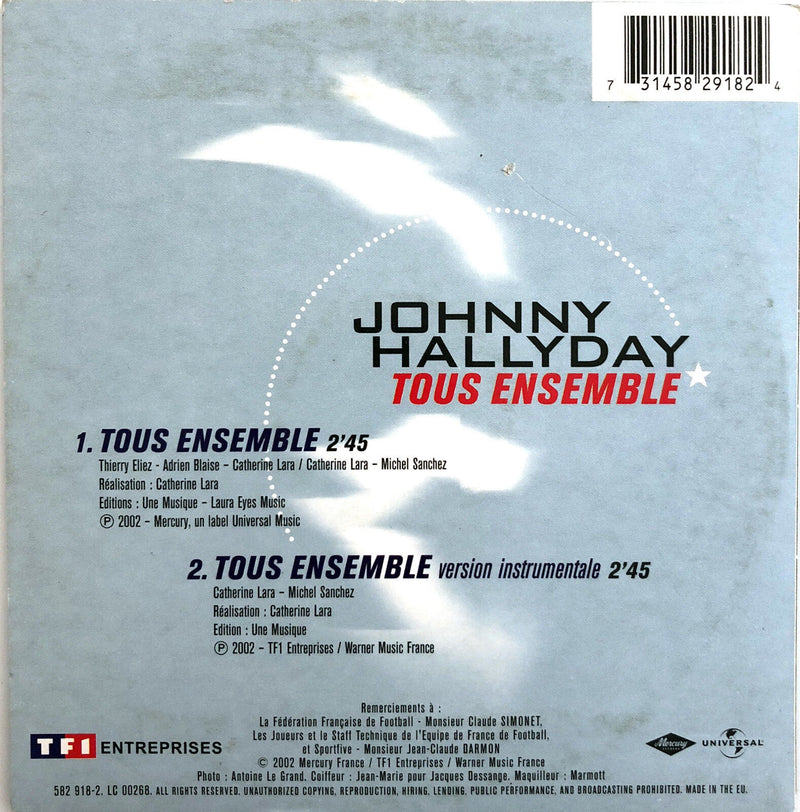 Johnny Hallyday ‎CD Single Tous Ensemble - Europe (VG+/M)