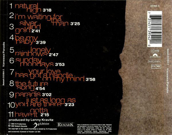 Vanessa Paradis ‎CD Vanessa Paradis - UK (EX+/EX+)