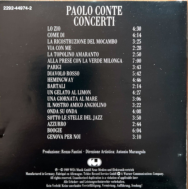 Paolo Conte CD Concerti