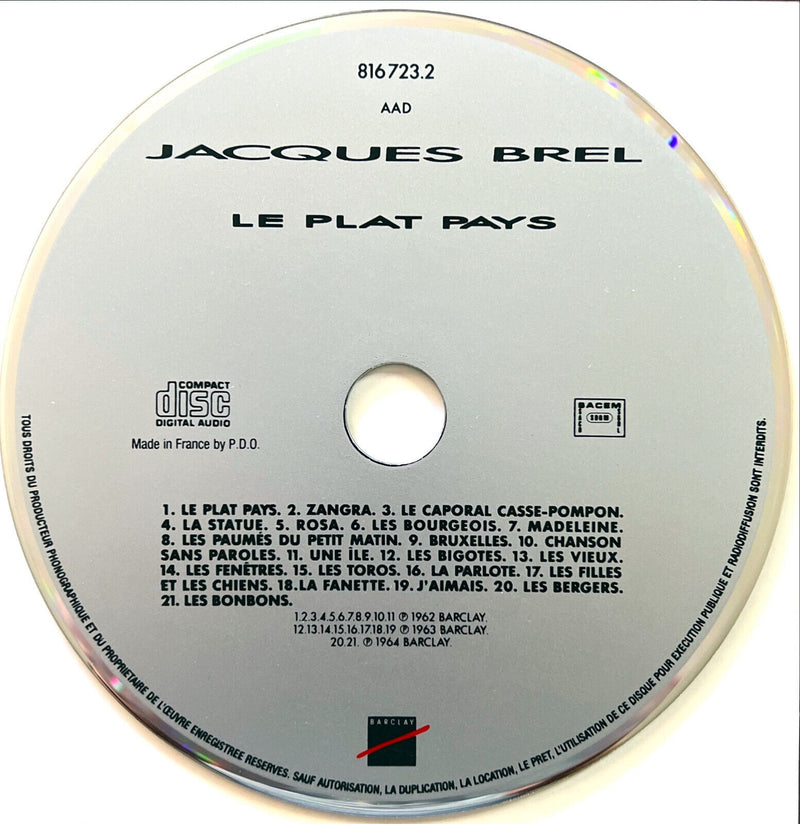 Jacques Brel CD Le Plat Pays