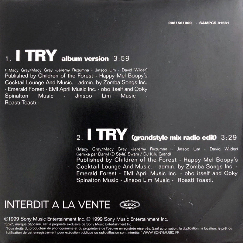 Macy Gray ‎CD Single I Try - Promo - France (EX/M)