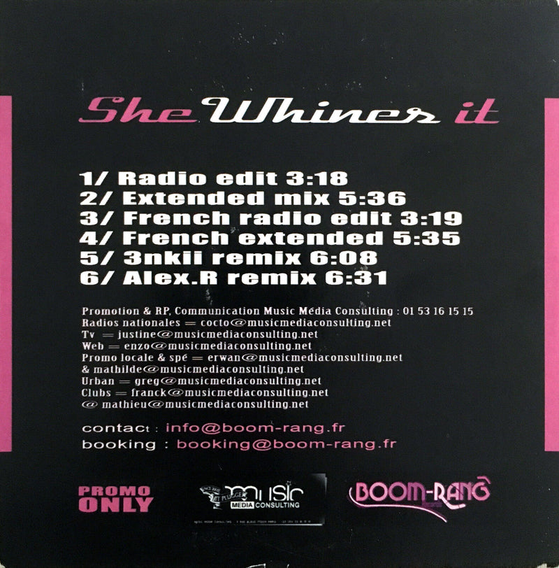 Killbeatz Feat. Da Hit Boys Maxi CD She Whines It - Promo - France (EX/M)
