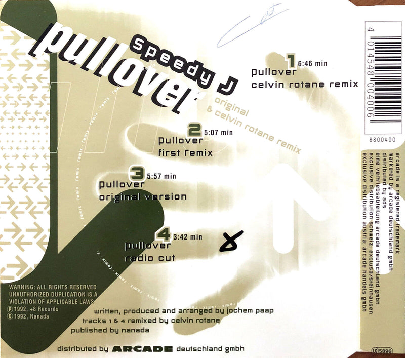 Speedy J ‎Maxi CD Pullover - Germany (VG+/VG+)