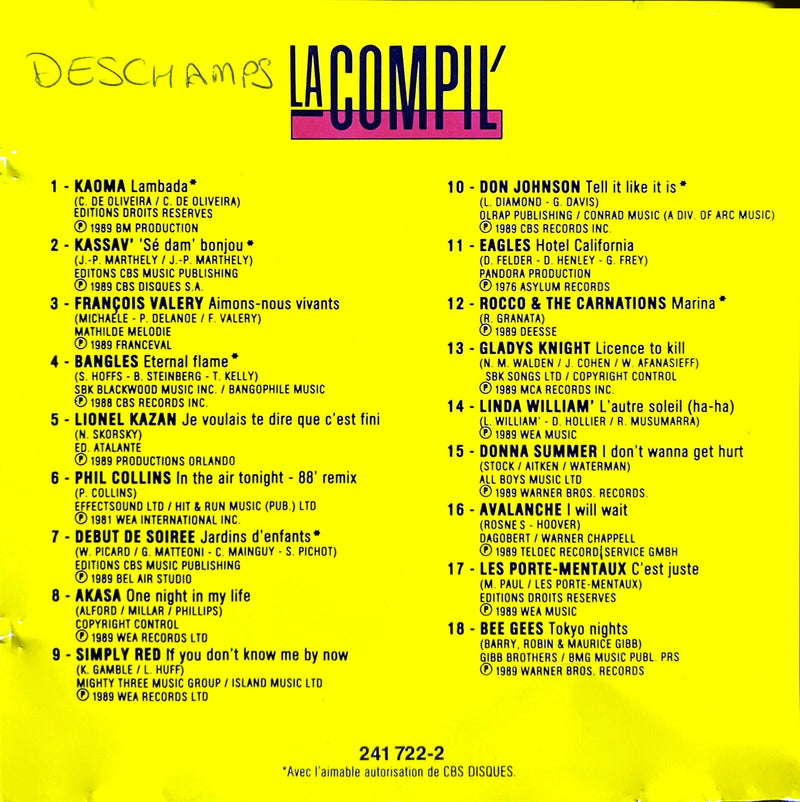 CD LA COMPIL Vol.2 - 18 Hits des Années 80/90 T.V. Pub
