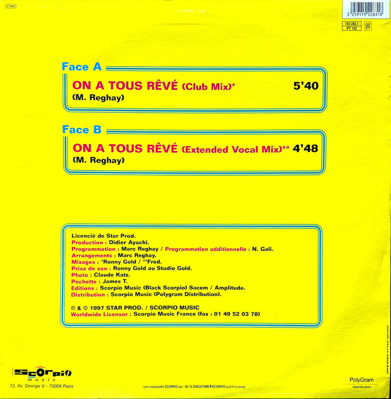 Trilogy 12" On A Tous Rêvé