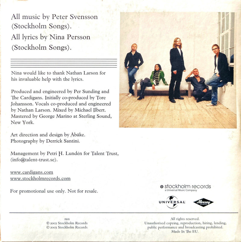 The Cardigans CD Single For What It's Worth - Promo - Europe (VG+/EX+)