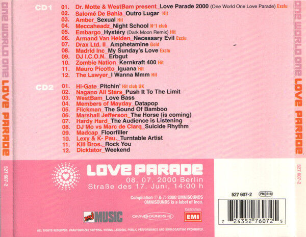 Compilation ‎2xCD One World One Love Parade - The Compilation 2000 - France