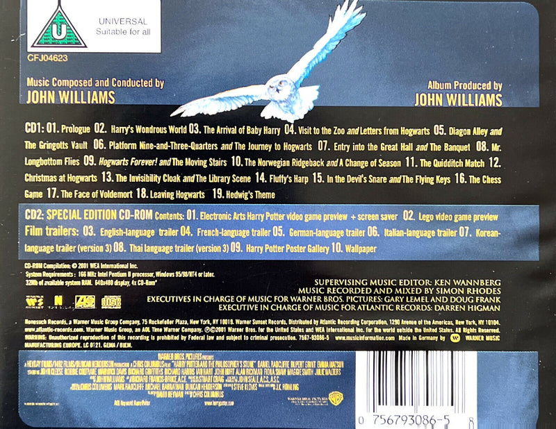 John Williams CD+CD-Rom Harry Potter And The Philosopher's Stone (Music From And
