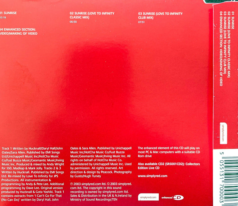 Simply Red Maxi CD Sunrise - UK