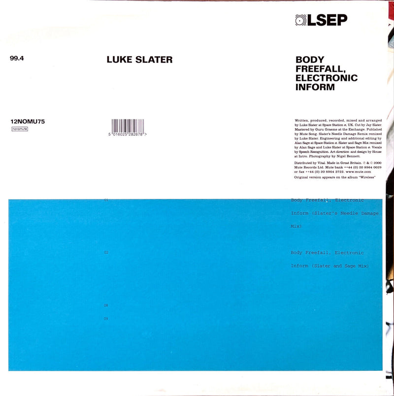 Luke Slater 12" Body Freefall, Electronic Inform