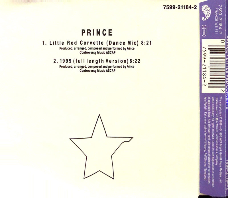 Prince ‎Maxi CD Little Red Corvette - Europe (M/EX+)