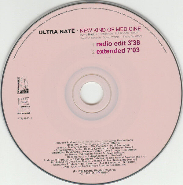 Ultra Naté ‎CD Single New Kind Of Medicine - France (EX+/EX)