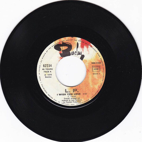 LP 7" I Wish You Love (Que Reste T'il De Nos Amours) - France (VG+/EX)