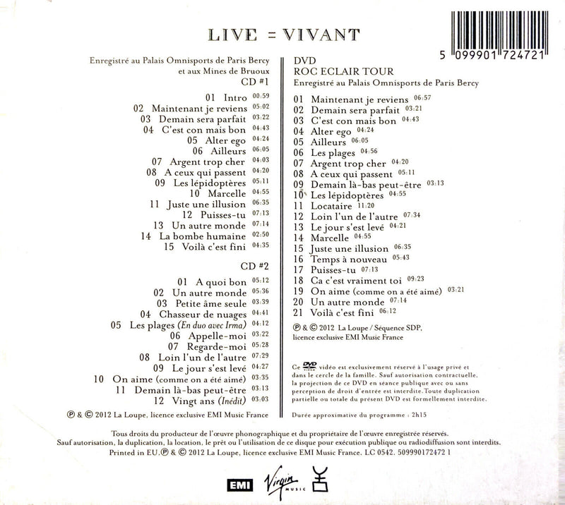 Jean-Louis Aubert 2xCD + DVD Live = Vivant - Digipak - France (EX/EX+)