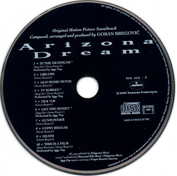 Goran Bregović ‎CD Arizona Dream (Original Motion Picture Soundtrack) - France