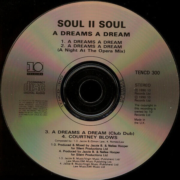 Soul II Soul ‎Maxi CD A Dreams A Dream - UK (VG+/VG+)