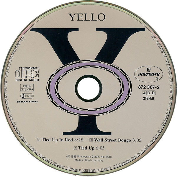 Yello ‎Maxi CD Tied Up - Germany (EX/EX)