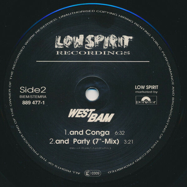 WestBam ‎12" And Party - Germany (VG+/M)