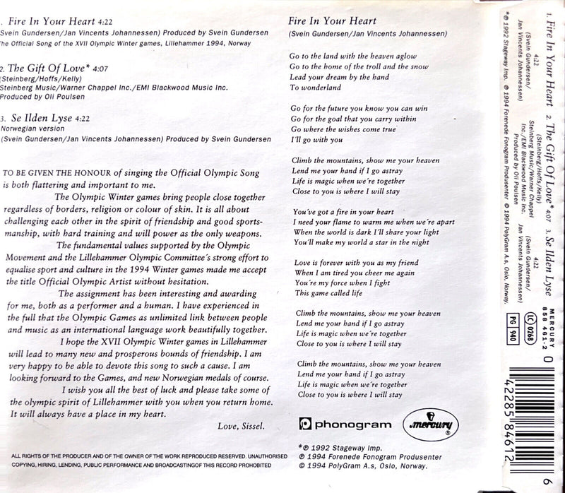 Sissel Maxi CD Fire In Your Heart