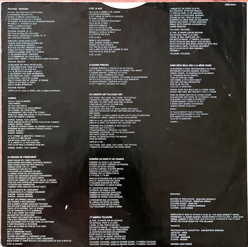 Louis Chedid LP Panique Organisée