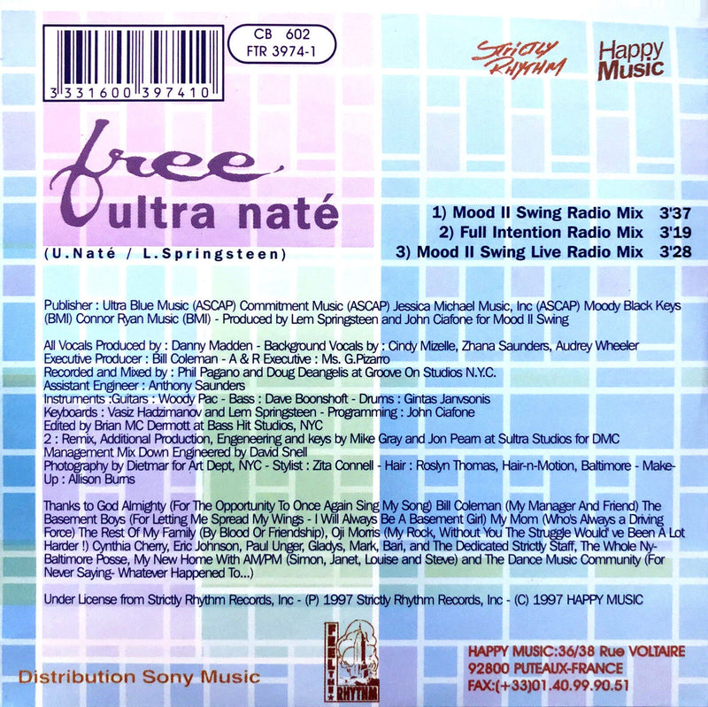 Ultra Naté ‎CD Single Free - France (EX+/EX+)