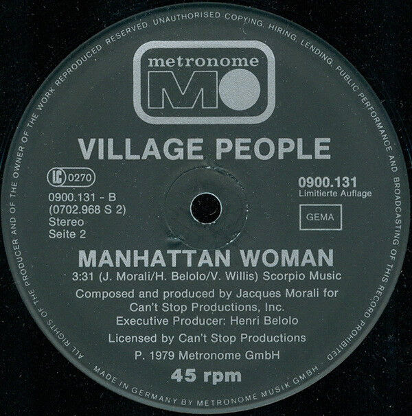 Village People ‎12" In The Navy - Germany (VG+/VG+)