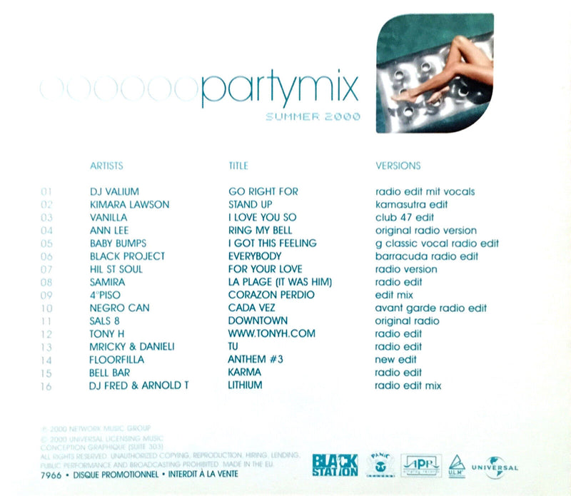 Compilation CD Partymix Summer 2000 - Promo - France (M/M)