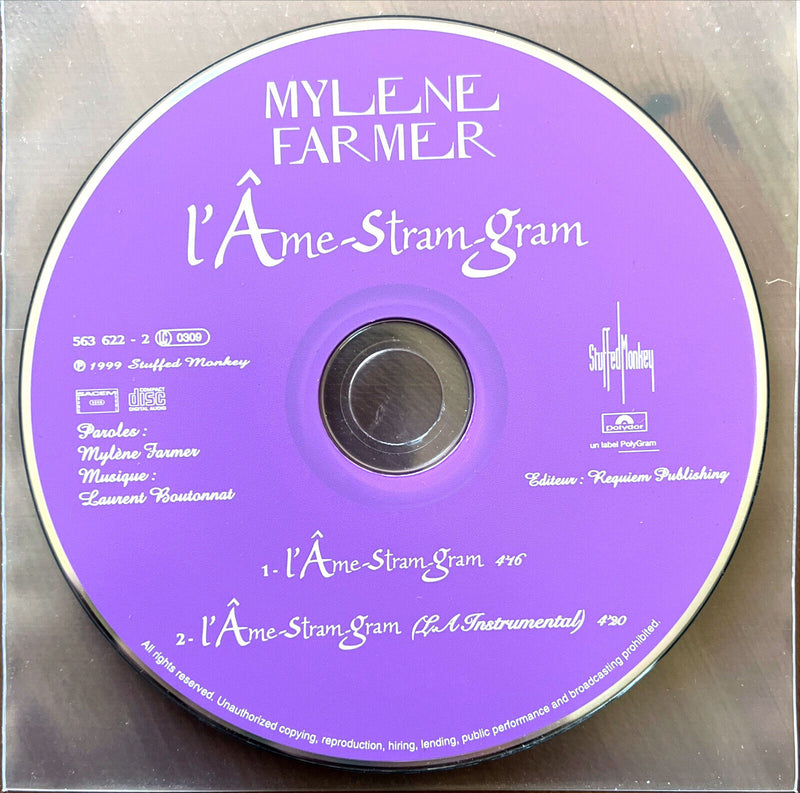 Mylène Farmer CD Single L'Âme-stram-gram