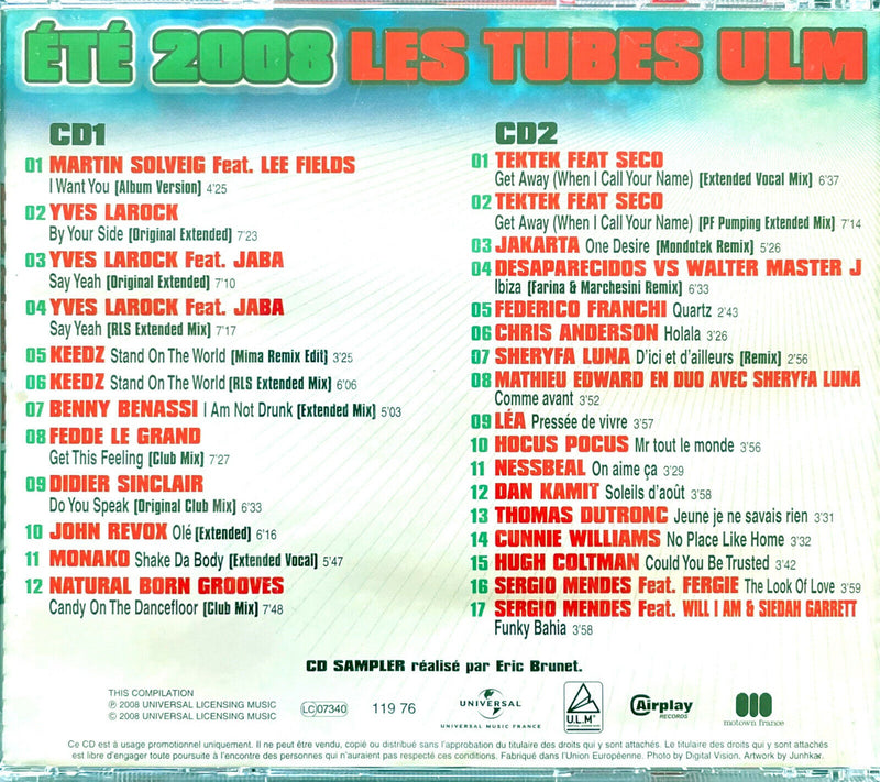 Compilation 2xCD Eté 2008 - Les Tubes ULM - France
