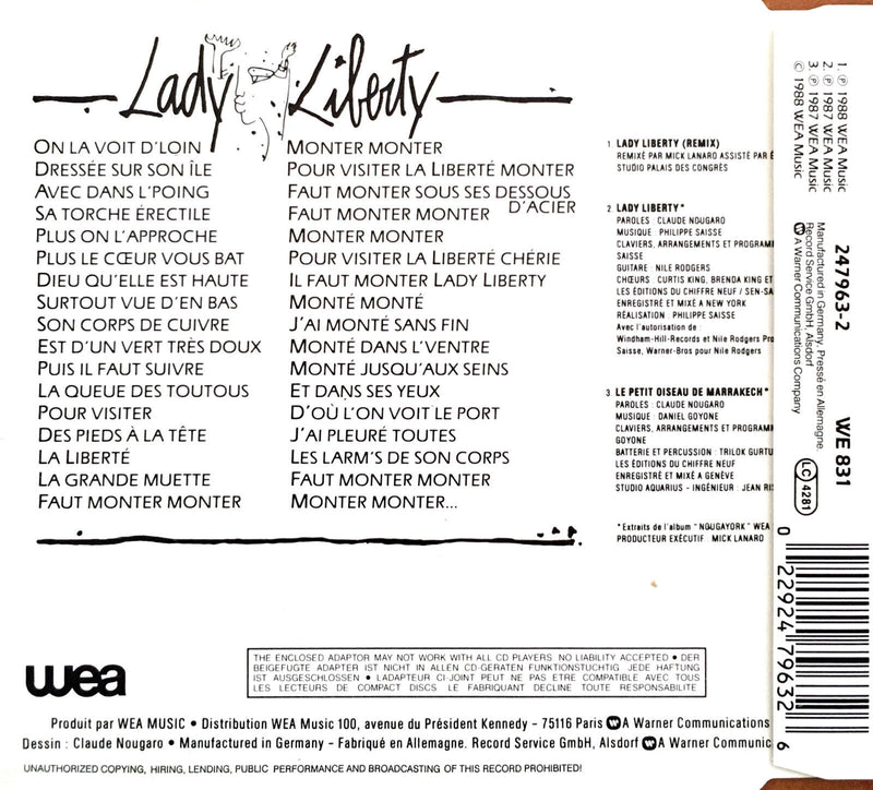 Nougaro Maxi CD 3" Lady Liberty - France (EX+/EX+)