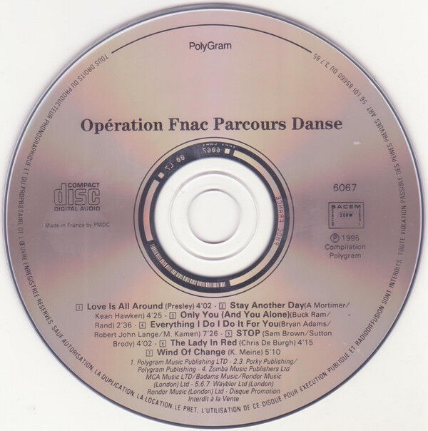 Compilation CD Parcours Danse - Promo - France (VG+/EX+)