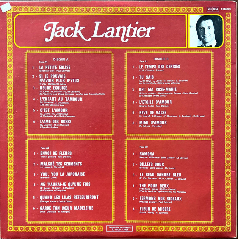 Jack Lantier 2xLP Le Double Disque D'Or De Jack Lantier