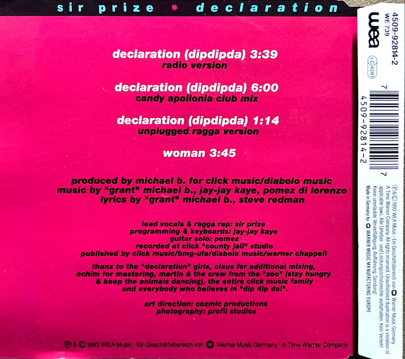 Sir Prize Maxi CD Declaration (Dipdipda)