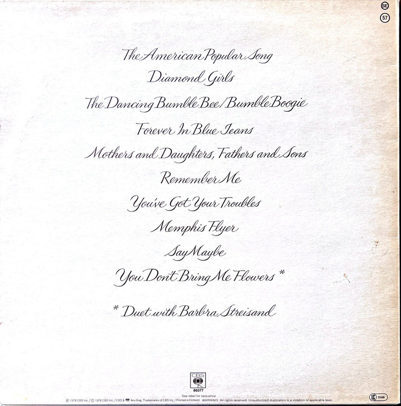 Neil Diamond LP You Don't Bring Me Flowers