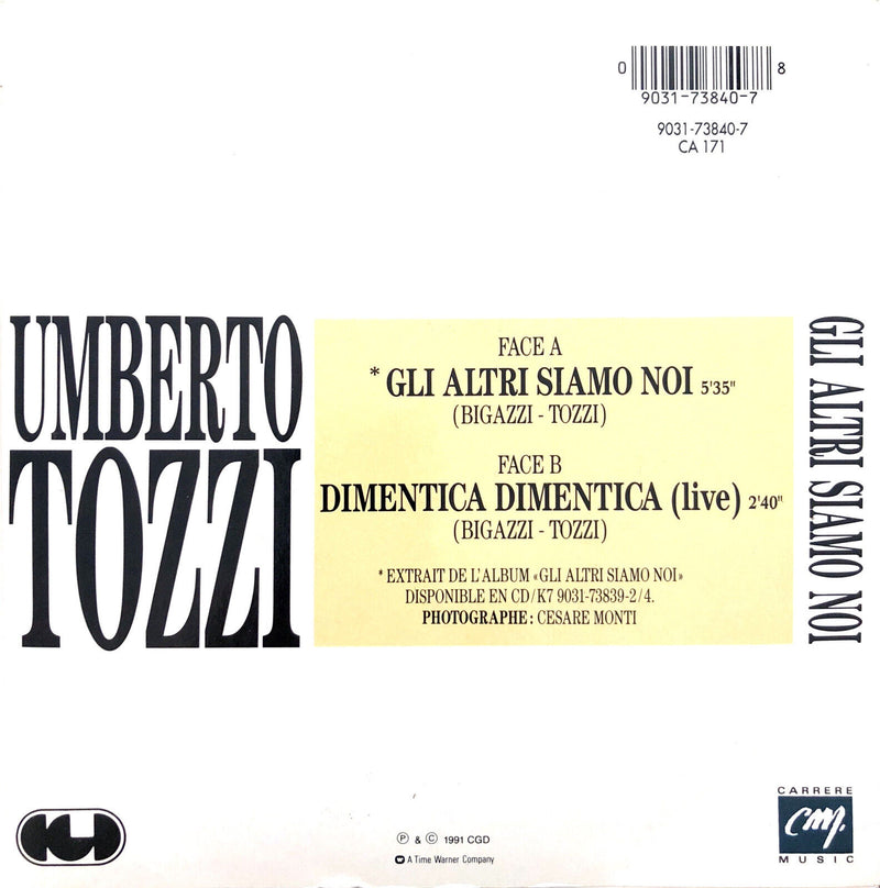 Umberto Tozzi 7" Gli Altri Siamo Noi - Promo - France (VG+/EX)