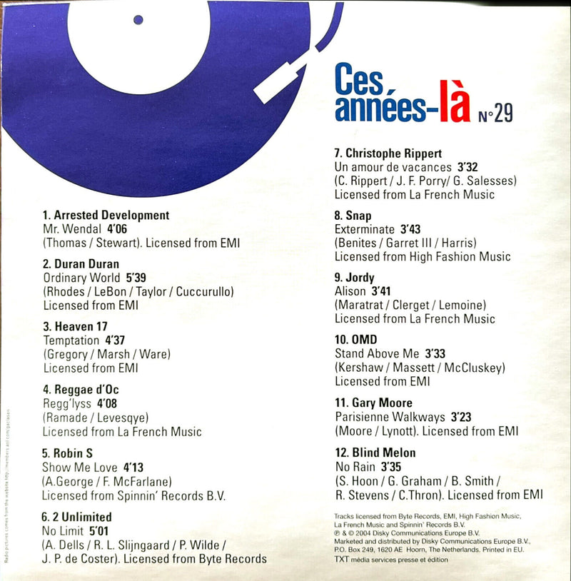 Compilation CD Ces Années-Là Hits 1993 N° 29