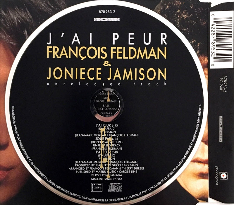François Feldman & Joniece Jamison ‎Maxi CD J'Ai Peur (I'm Afraid) - France